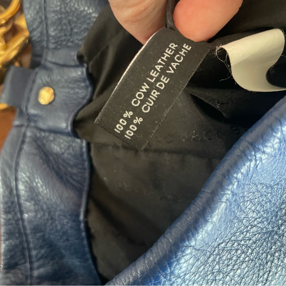 Marc by Marc Jacobs Blue Leather Too Hot To Handle Hobo w/ Dust Bag Please - Picture 4 of 9
